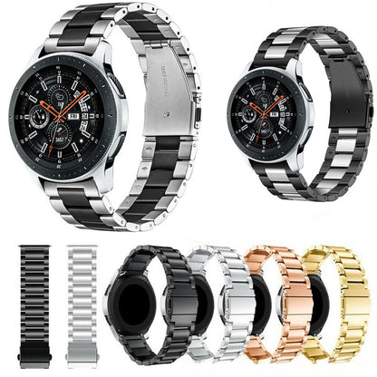 A Suitable for Samsung Galaxy Watch 3 stainless steel strap 20/22mm universal three-ball metal steel strap